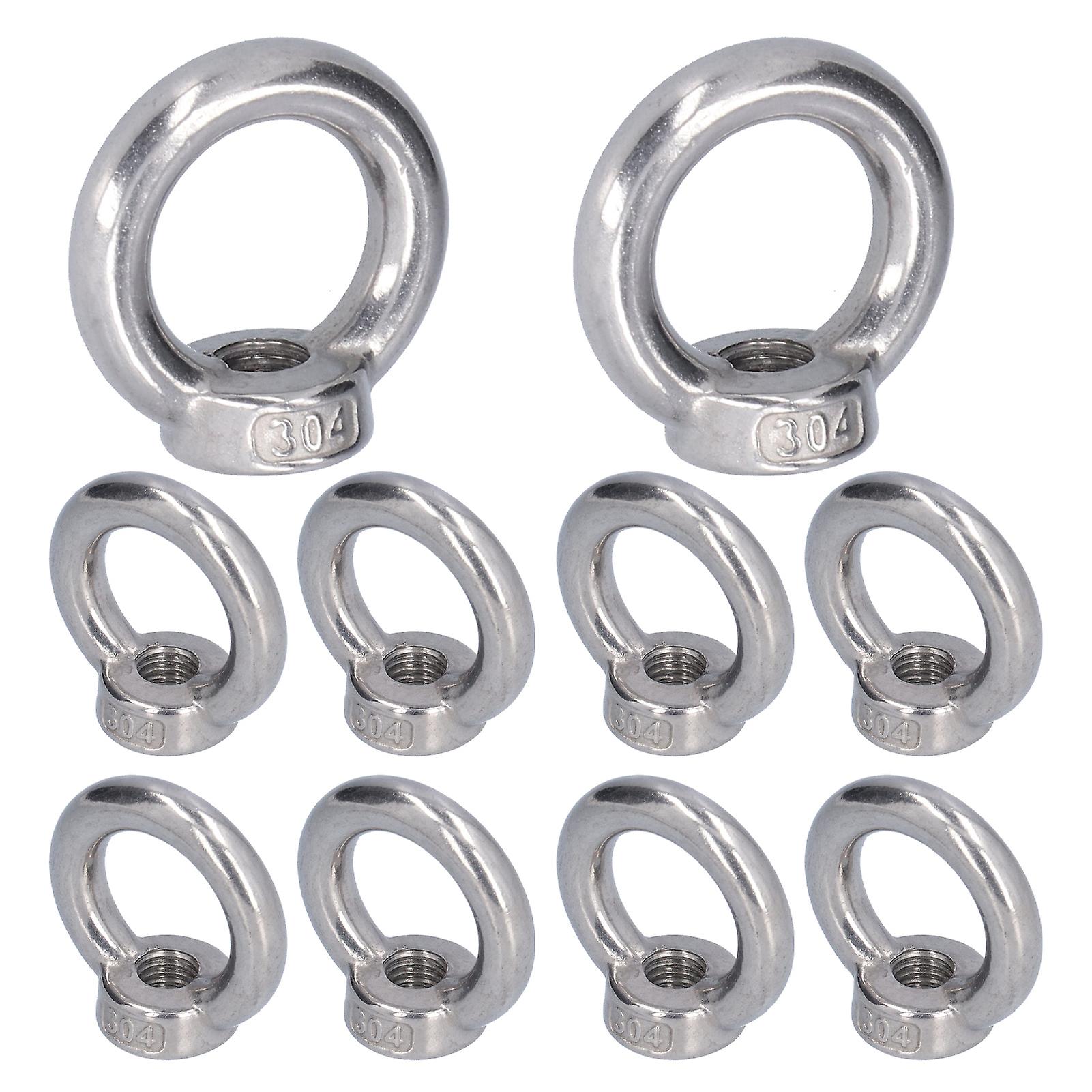 10pcs Lifting Eye Nut Stainless Steel Ring Shape Fastener Tools For Forestry Machinerym6