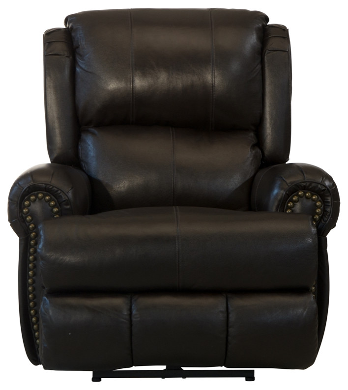 James Deluxe Power Lay Flat Recliner in Brown Top Grain Italian Leather   Transitional   Recliner Chairs   by Massiano  Houzz