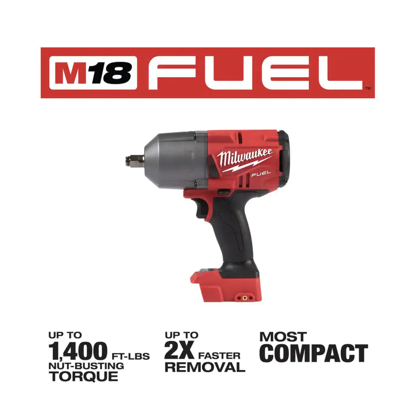 Milwaukee M18 Fuel 18V Lithium-Ion Brushless Cordless 1/2 In. Impact Wrench With Friction Ring (Tool-Only)