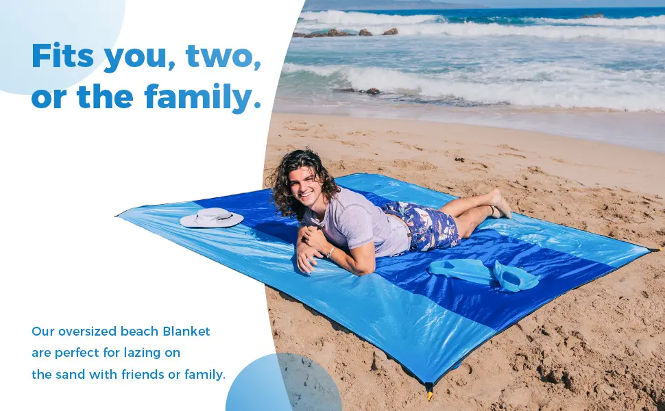 Family Style Oversized Lightweight Breathable Portable Travel Picnic Camping Beach Blanket Sand Free Beach Mat