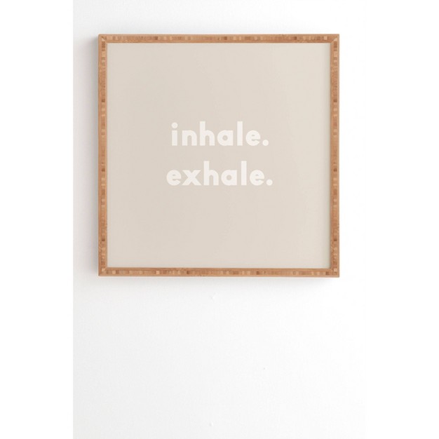 Urban Wild Studio Inhale Exhale Framed Wall Art Blush Deny Designs