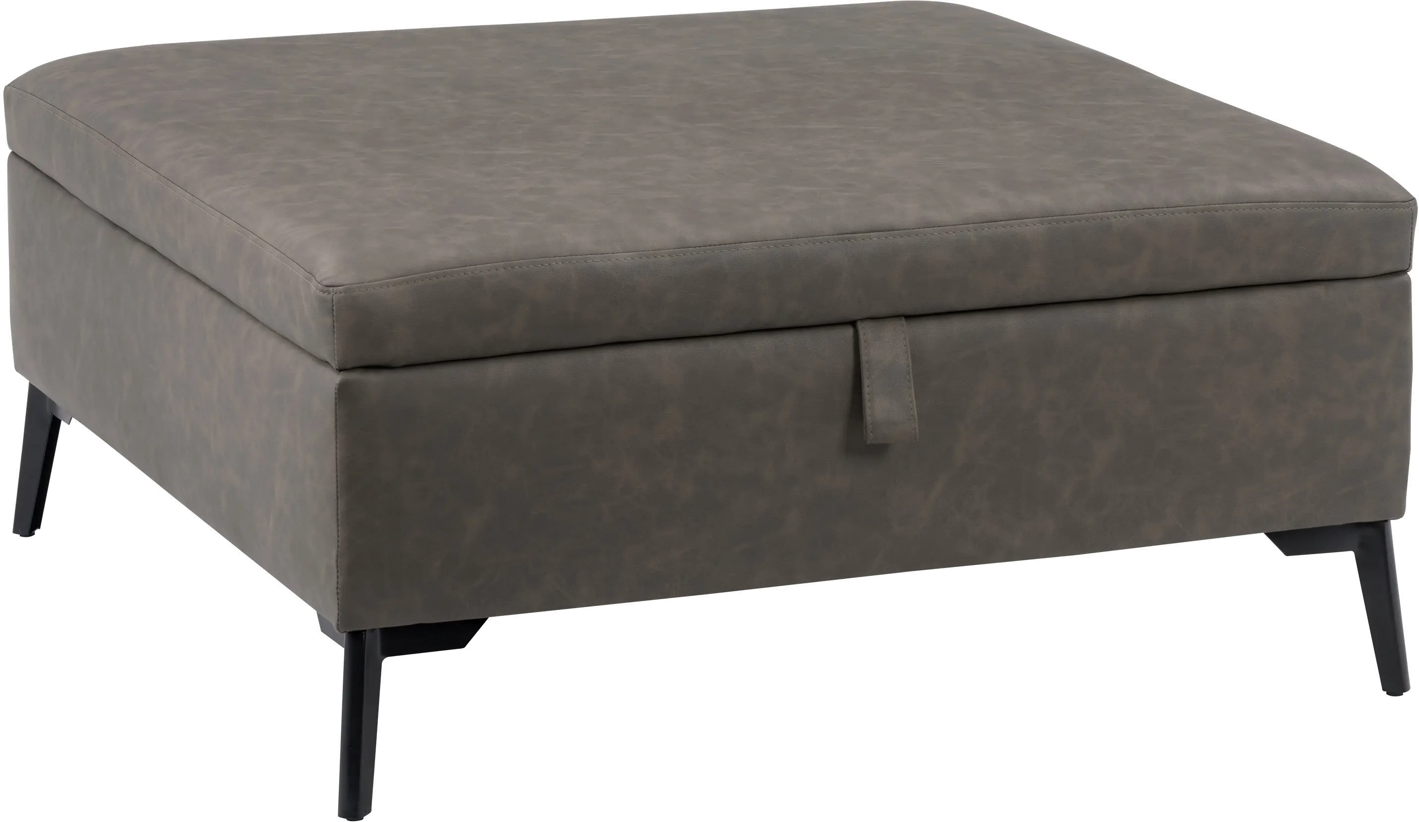 Linden Gray Square Storage Ottoman