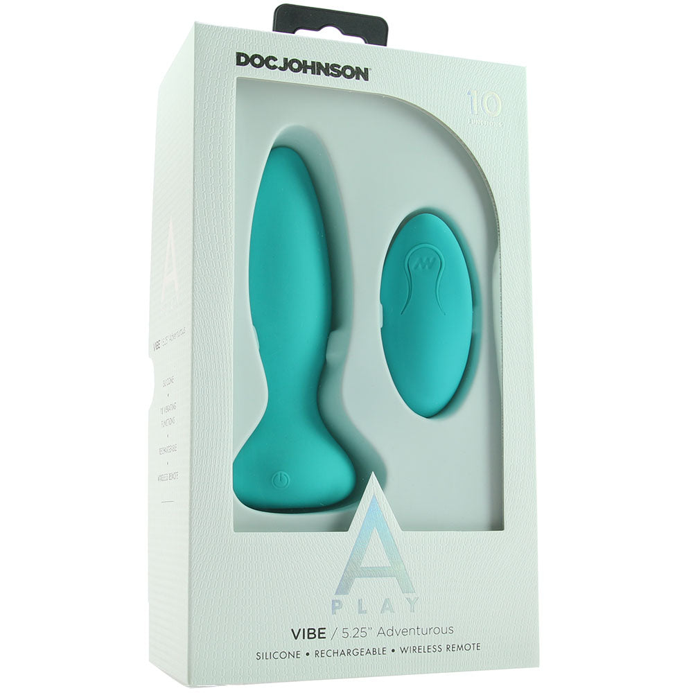 A-Play Adventurous Vibrating Remote Butt Plug in Teal