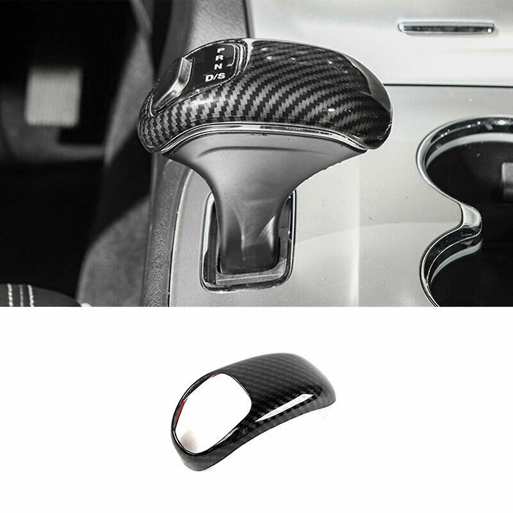 For Grand 2014-2015 Carbon Fiber Gear Shift Knob Shifter Lever Cover Trim Decoration