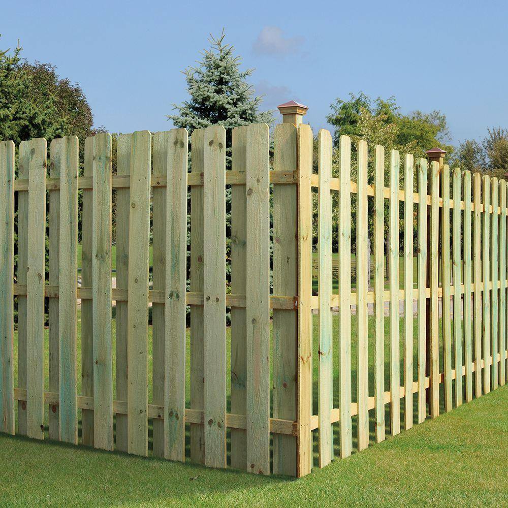 Outdoor Essentials 1 in. x 6 in. x 8 ft. Pressure-Treated Pine Dog-Ear Fence Picket 102582