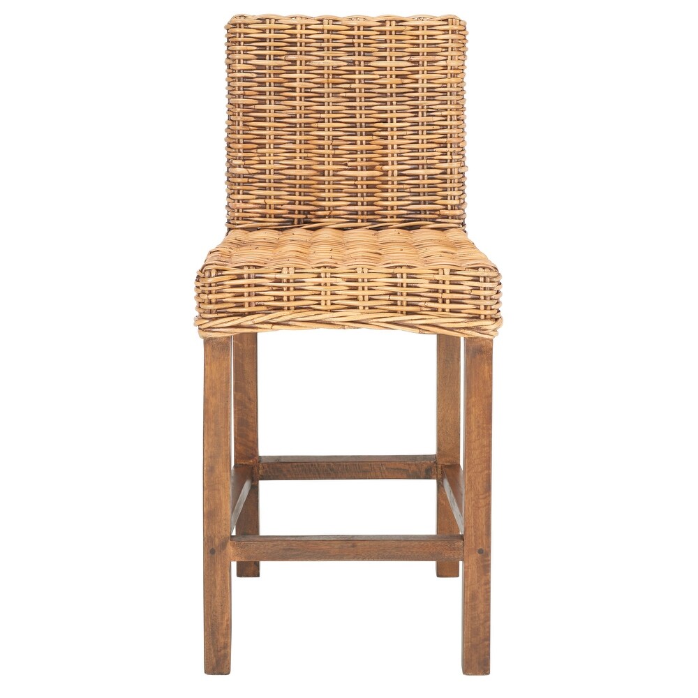 SAFAVIEH Tobie Rattan 23.6 inch Counter Stool