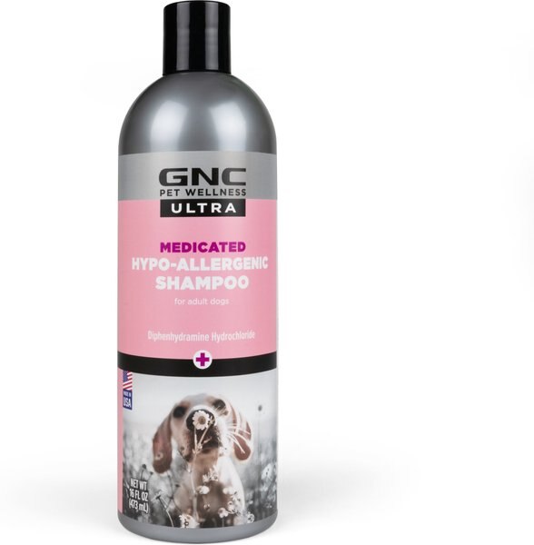 GNC Pets Ultra Medicated Hypo-Allergenic Dog Shampoo， 16-oz bottle