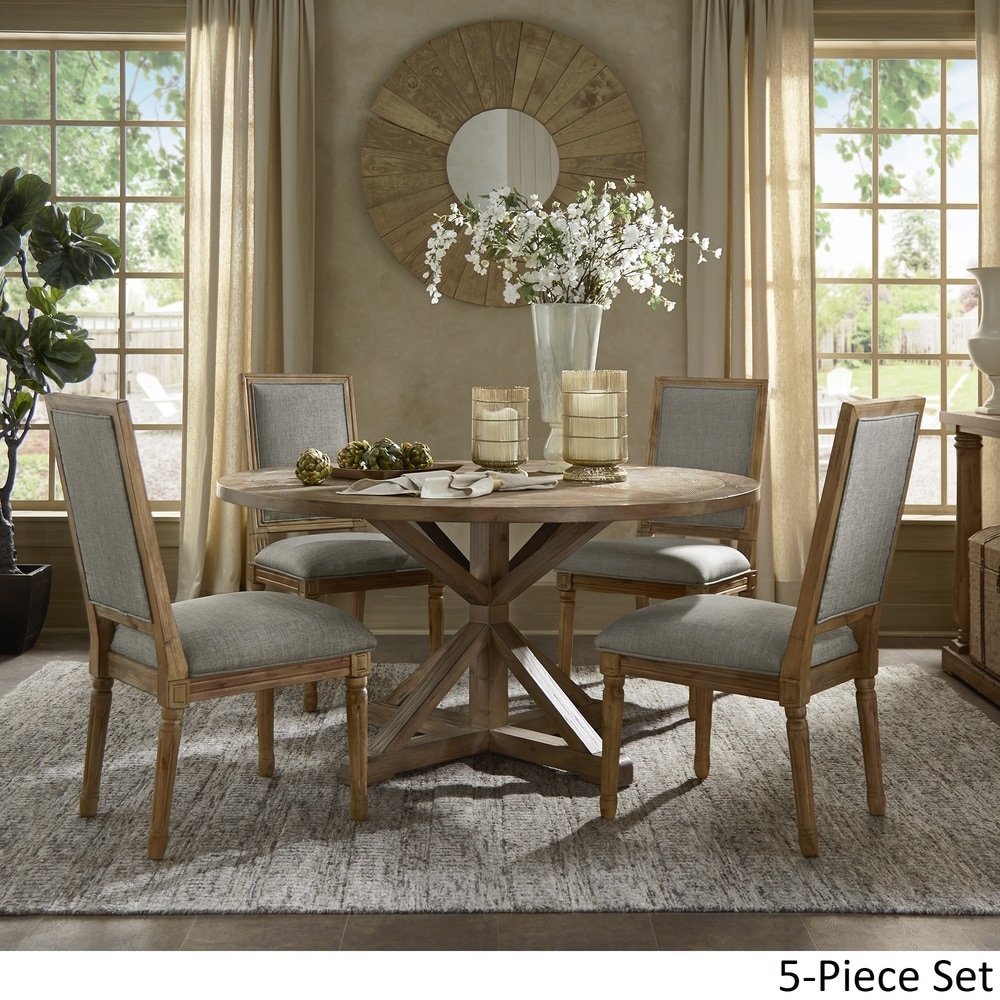 Deana Round Dining Set with Rectangular Back Chairs by iNSPIRE Q Artisan