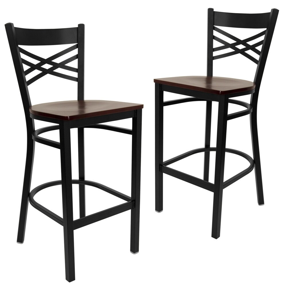 2 Pack ''X'' Back Metal Restaurant Barstool   17\