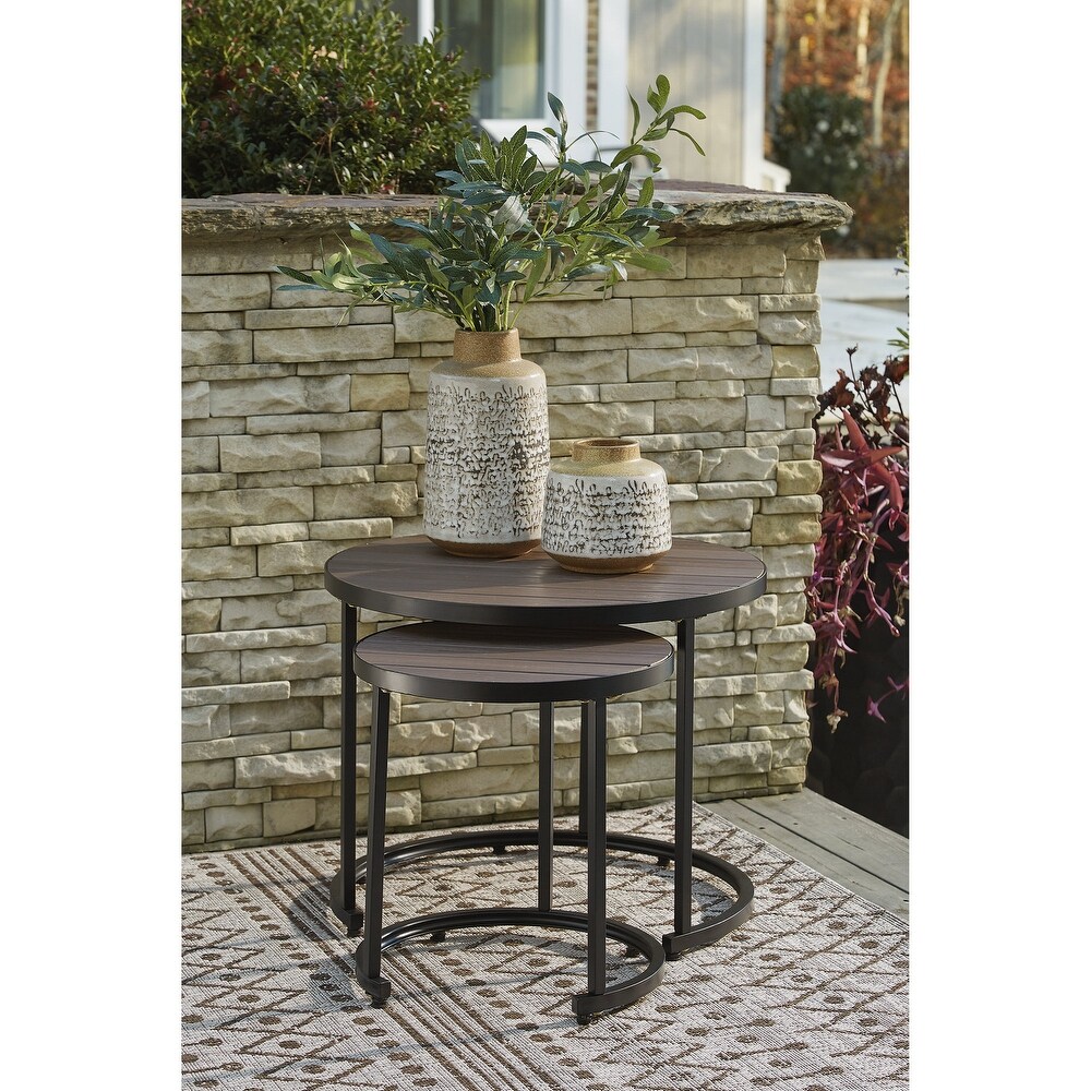 Ayla Brown/Black Nesting End Tables  Set of 2   23\