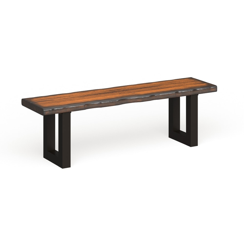 Divo Rustic Oak Solid Wood U shaped Dining Bench by Furniture of America