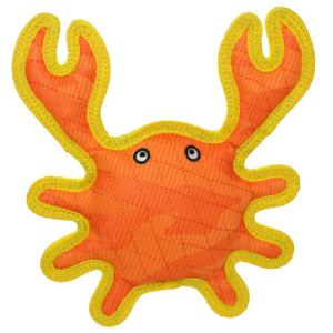 VIP Duraforce Crab Tiger Orange and Yellow Dog Toy