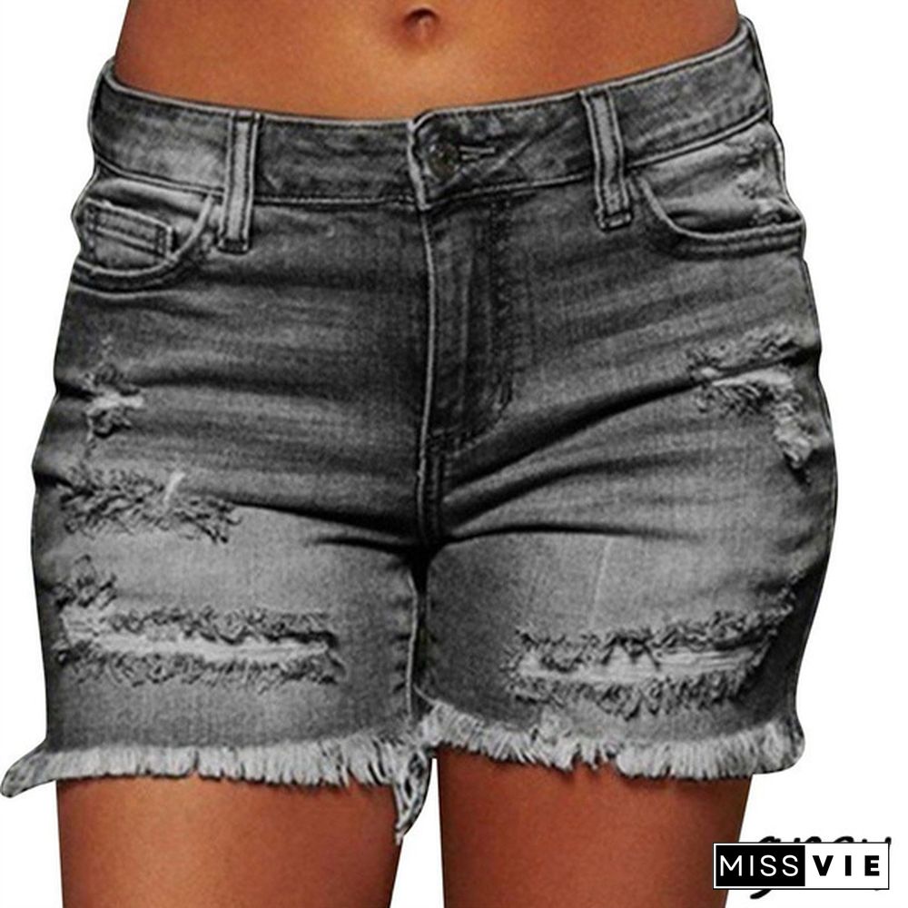 New Women's Fashion Shorts Summer Pants Denim Shorts Jeans Shorts Tight Shorts Casual Shorts Jeans Pants Slim Shorts Plus Size