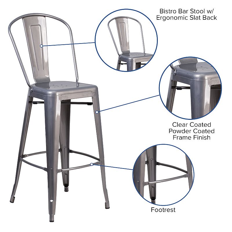 Flash Furniture 30-in. Bar Stool with Back