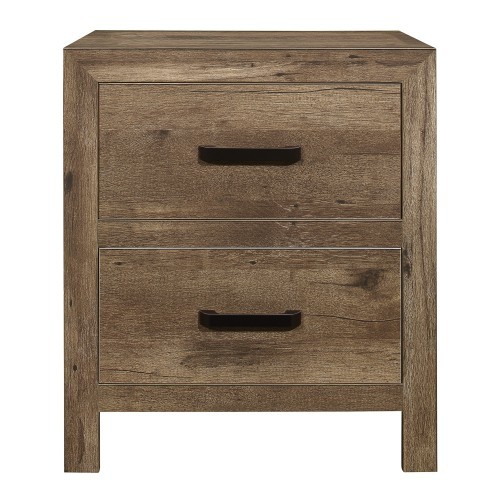 Bedroom Wooden Nightstand 1pc Weathered Pine Finis...