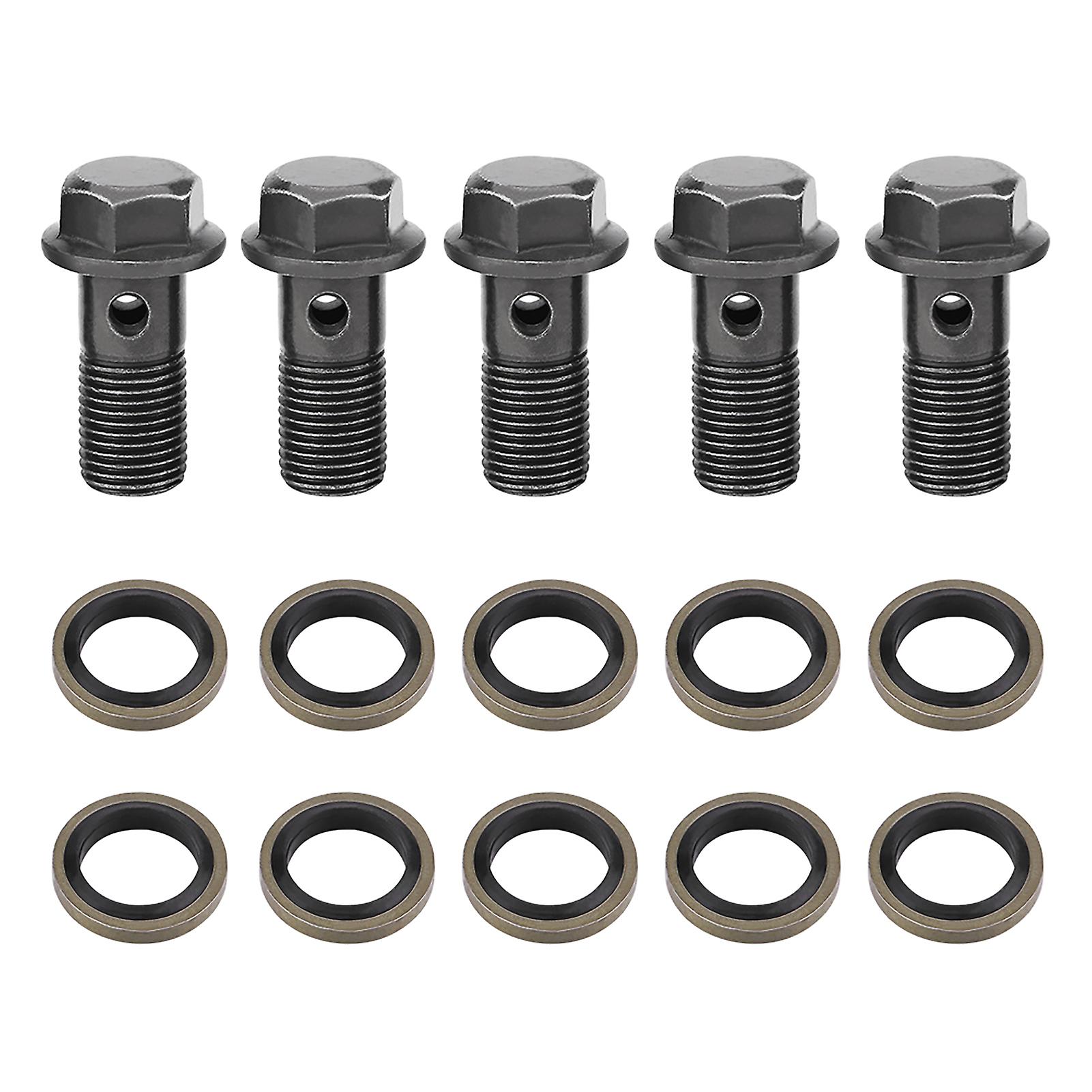 5pcs Motorcycle Banjo Bolts and Washers For Brake Caliper Master Cylinder M10 X1.0mm