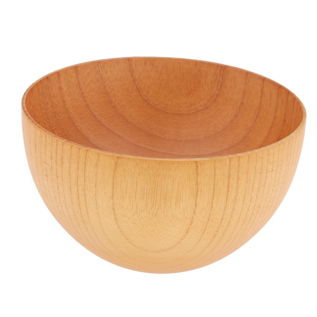 Wood Grain Soup Bowl Wood Kitchen Utensils for Outdoor Picnic， Hiking， Camping M