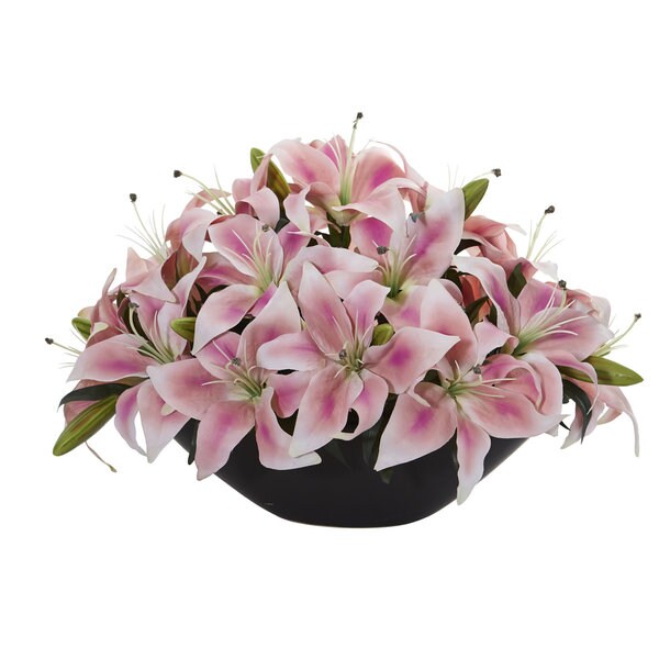 Lily Centerpiece Artificial Floral Arrangement