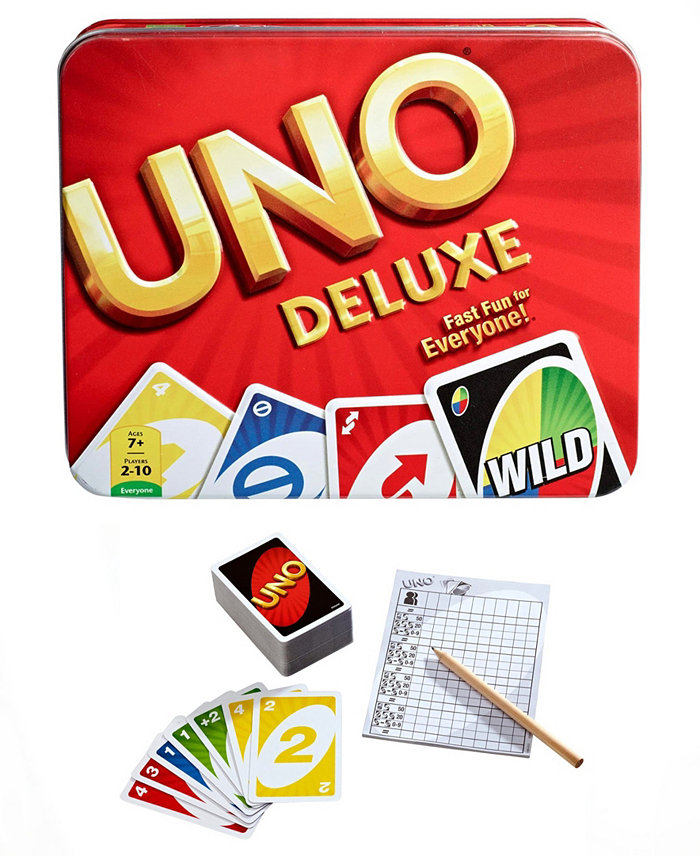 Mattel Uno Deluxe in Tin Storage Card Game