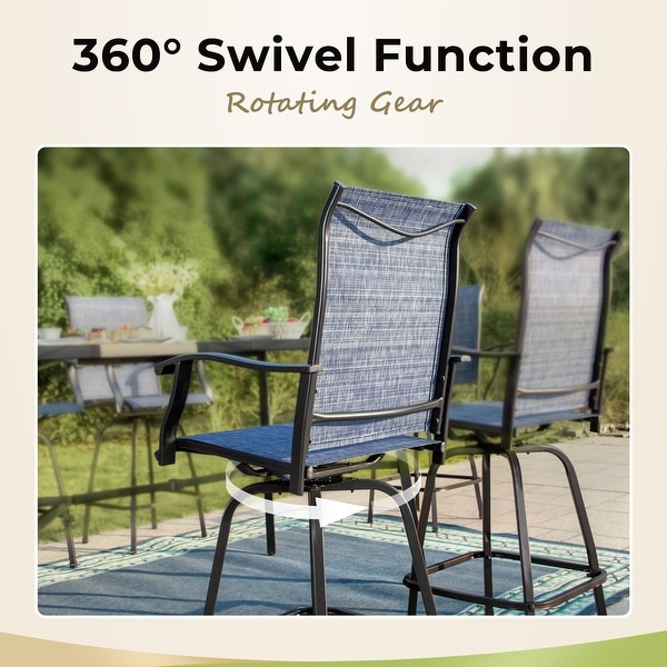 3piece Outdoor Swivel Bar Stool and Table Bistro Set