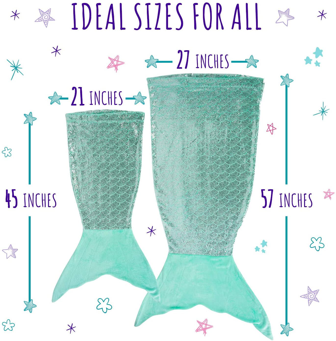 Wonder Products | Pixiecrush Mermaid Tail Blanket For Teenagersadults Kids