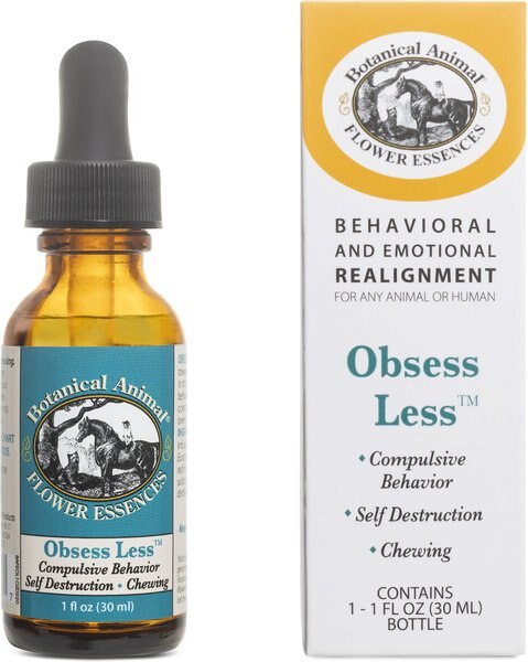 Botanical Animal Flower Essences Obsess Less Calming Pet Supplement， 1-oz bottle