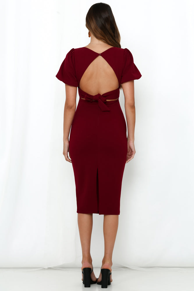 Lost My Invitation Midi Dress Wine