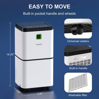 Zeus  Ruta 25 pt. 1500 sq. ft. Bucketless Home Dehumidifier in. White with Drain Hose and Water Tank COHOME45963