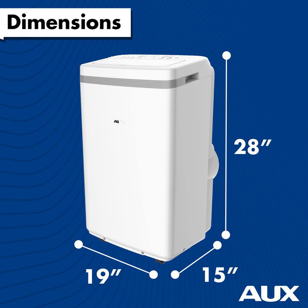 13000 BTU Portable AC w Heat up to 350 Sq.Ft Dehumidifer Wheels Window Venting Kit Auto Restart Timer White MF-13HKC