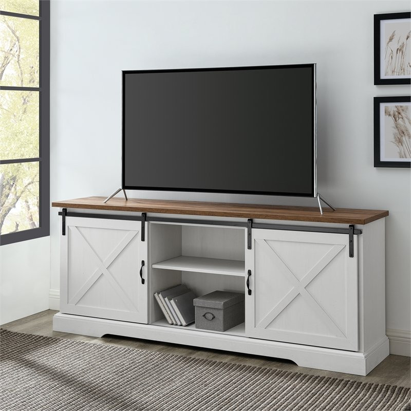 Home Square 2 Piece Living Room Set with 70 quotTV Stand and 48 quotCoffee Table   Farmhouse   Entertainment Centers And Tv Stands   by Homesquare  Houzz