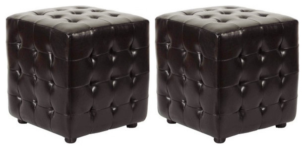 Stewart Ottoman Set of 2 Brown   Modern   Footstools And Ottomans   by Virgil Stanis Design  Houzz