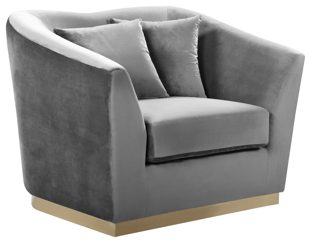 Arabella Velvet Upholstered Set   Contemporary   Armchairs And Accent Chairs   by Meridian Furniture  Houzz