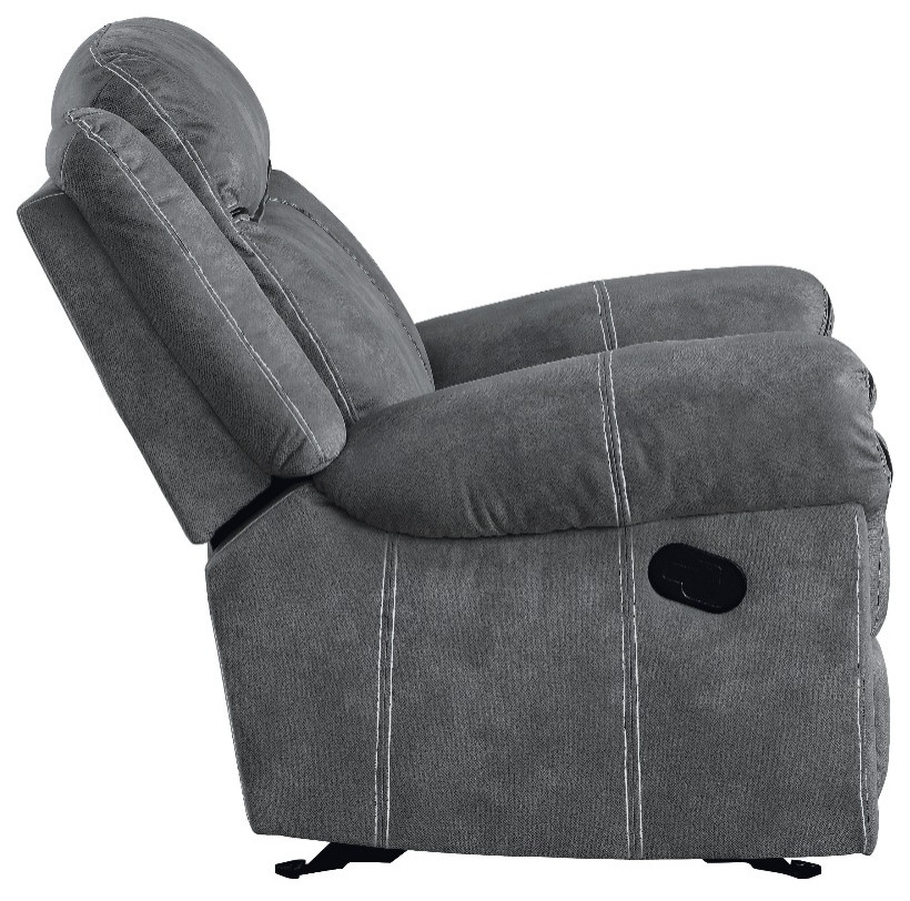 Acme Zubaida Glider Recliner Two Tone Gray Velvet   Transitional   Recliner Chairs   by AMOC  Houzz