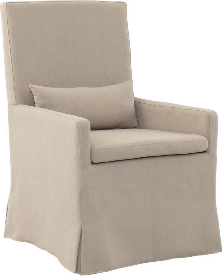 Dining Arm Chair PADMAS PLANTATION SANDSPUR BEACH Brushed Linen   Transitional   Dining Chairs   by EuroLuxHome  Houzz