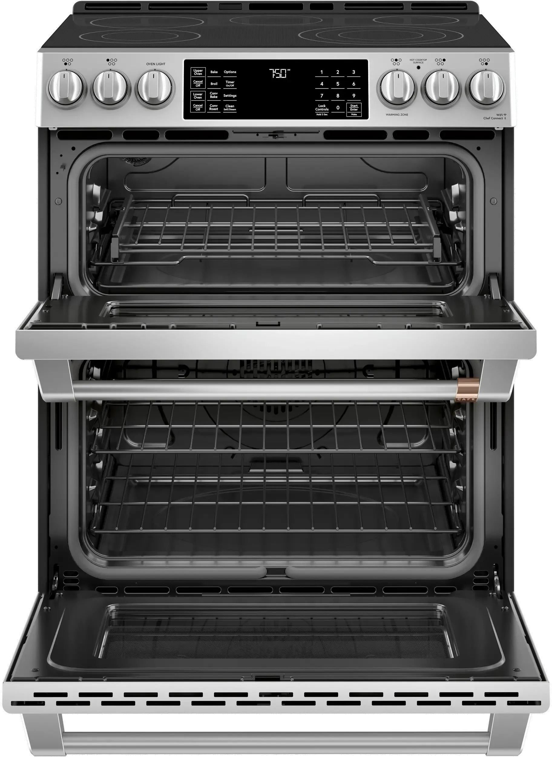 Cafe 6.7 Electric Double Oven Range CES750P2MS1