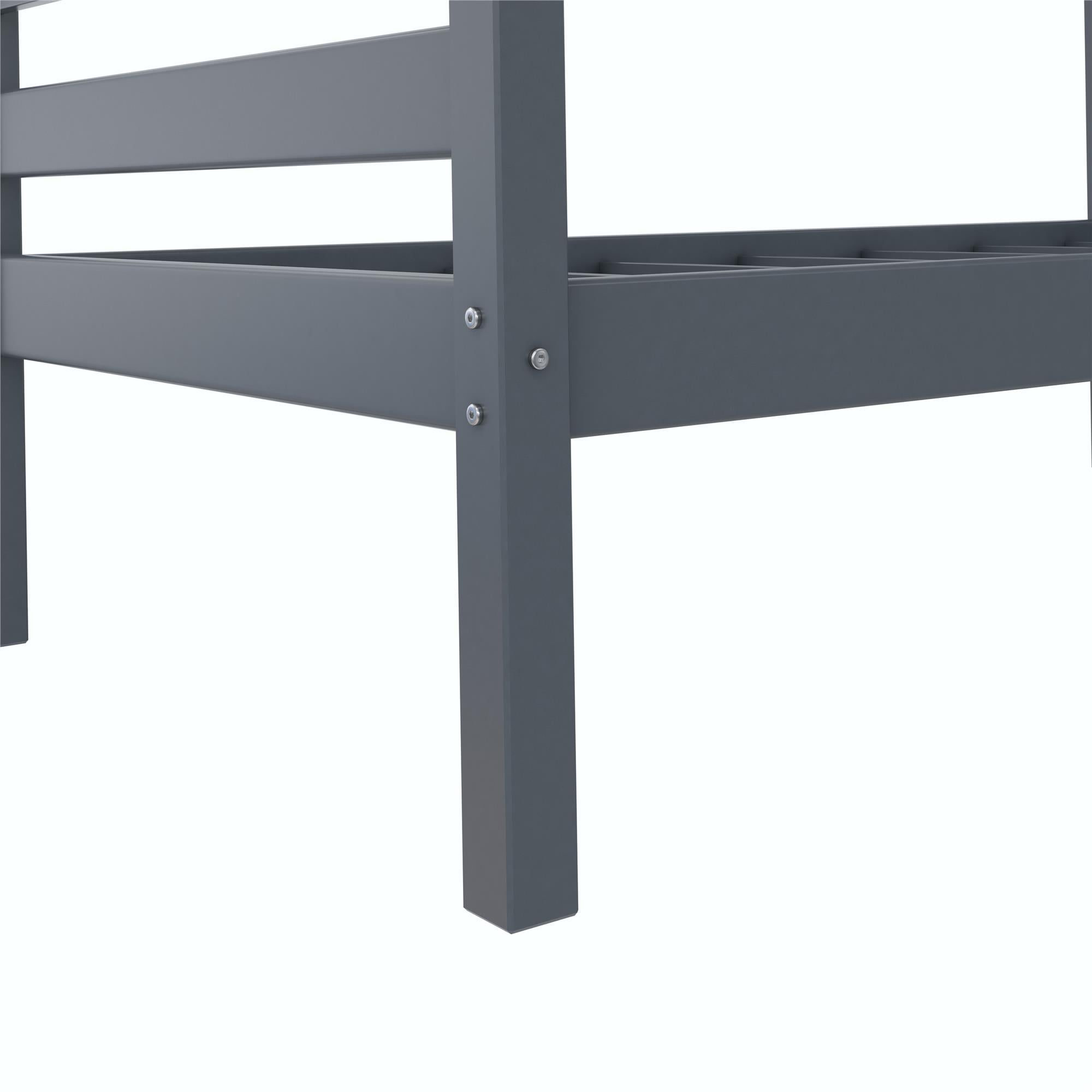 Better Homes & Gardens Leighton Solid Wood Twin-over-Twin Convertible Bunk Bed, Gray