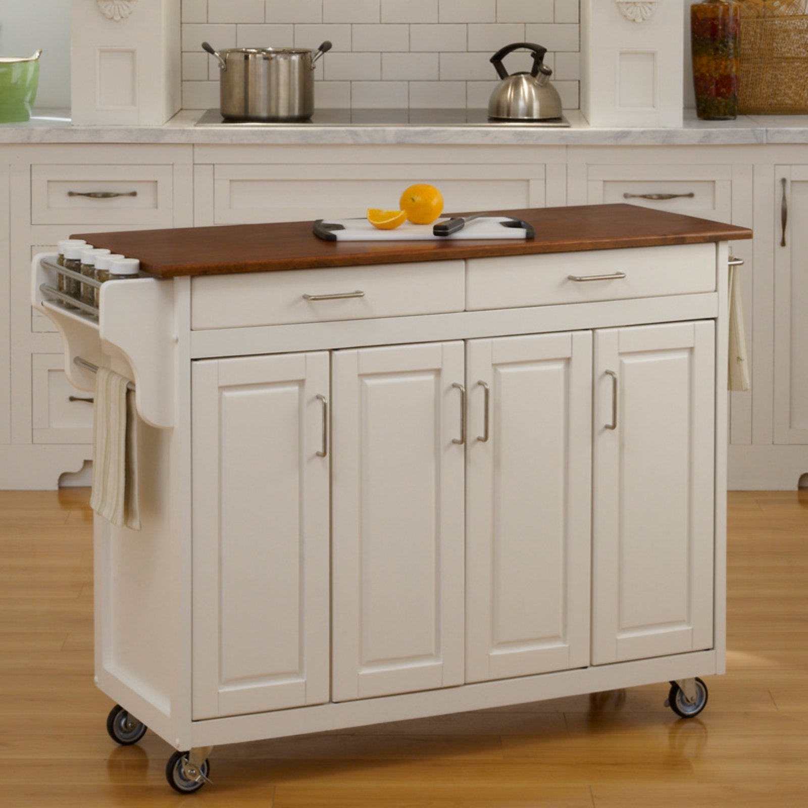 Create-a-Cart Off-White Kitchen Cart