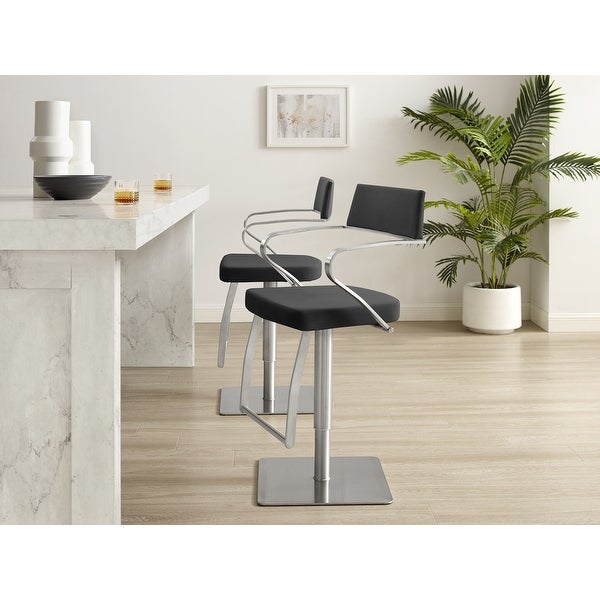 HARBOR bar stool with brushed swivel base. - N/A