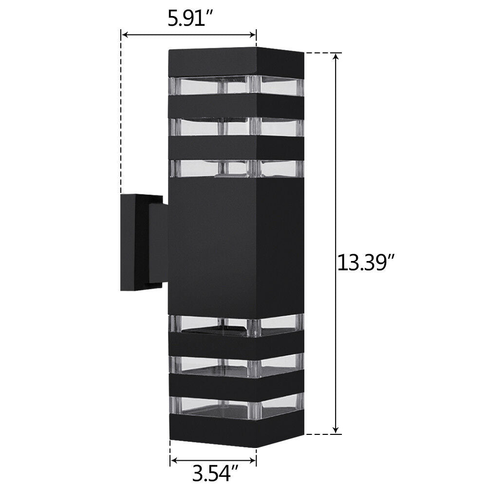 LED Outdoor Wall Light， Modern Sconce Wall Lamps Waterproof Cylinder Porch Lights Up Down Light Dual Head