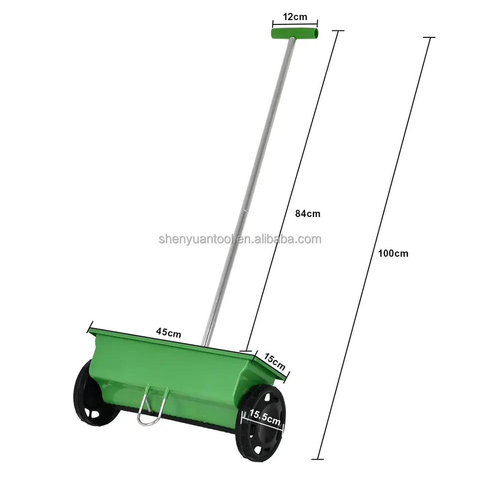 Factory  plastic 6L drop spreader w/aluminium lawn garden agricultural  fertilizer spreaders hand seed spreader handheld