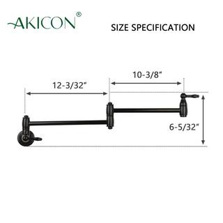 Akicon Wall-Mounted Pot Filler Faucet in Matte black AK288-MB