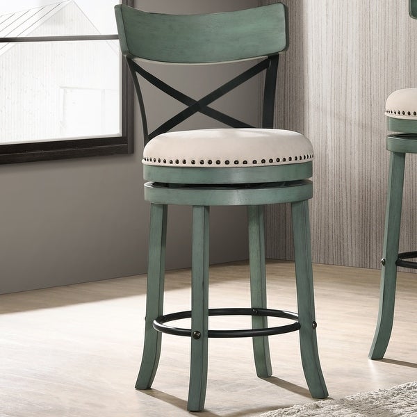 Furniture of America Heidi Modern Farmhouse Swivel Barstools Set of 2