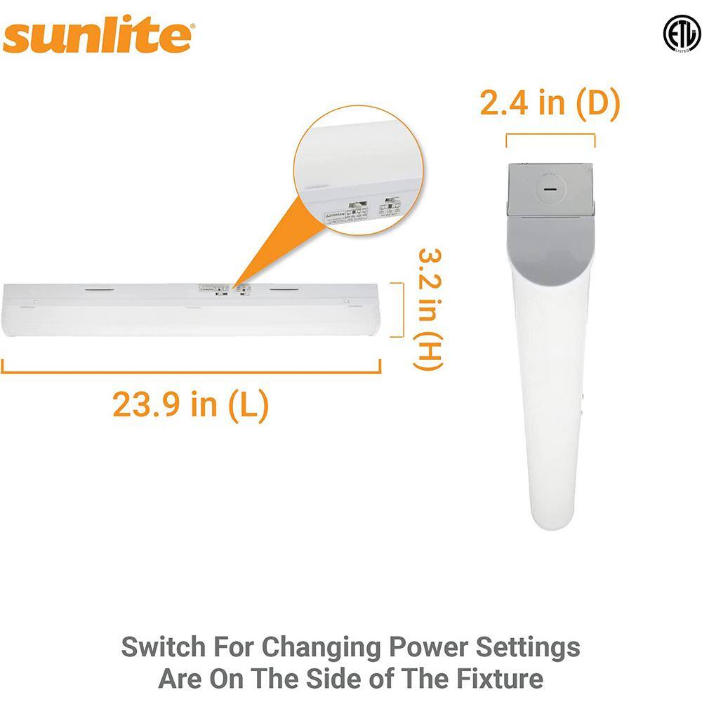 SUNSHINE LIGHTING 2 ft. Integrated LED White ETL Listed Dimmable Emergency Back Up Strip Light Fixture CCT Tunable 30K 35K 40K 50K HD85464