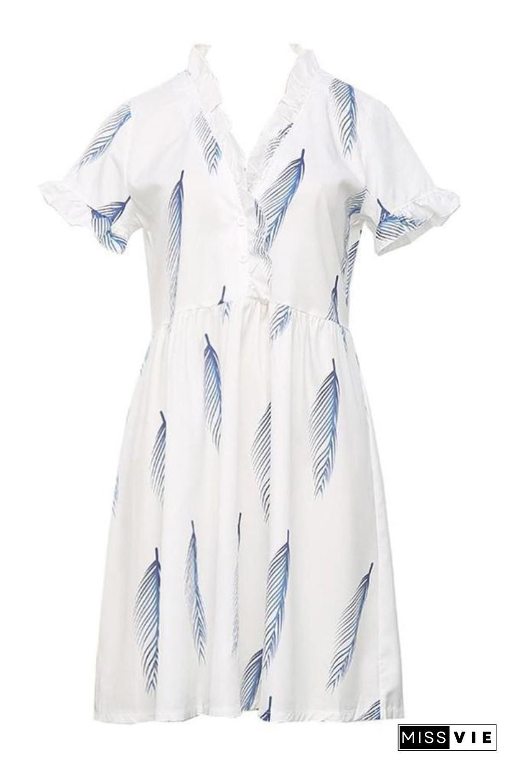 Go Your Own Way Feather Print Dress