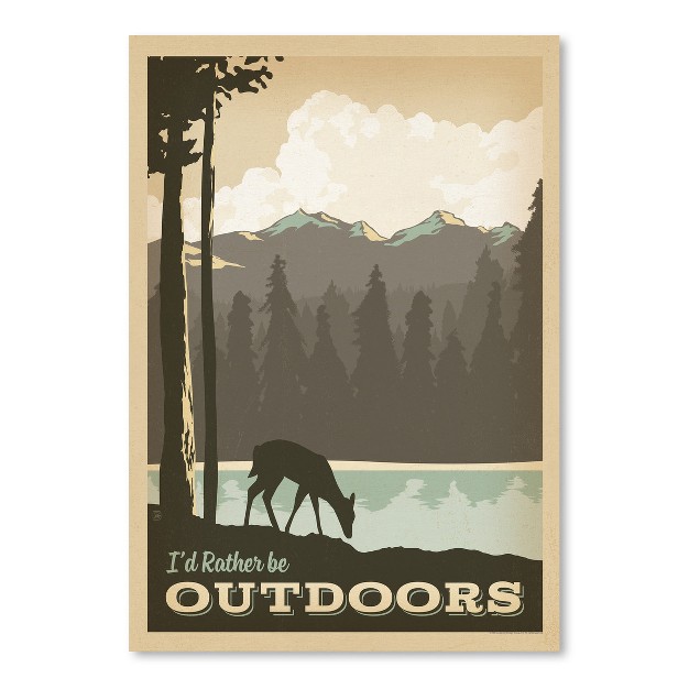 Americanflat Vintage Botanical Lake Id Rather Be Outdoors By Anderson Design Group Poster