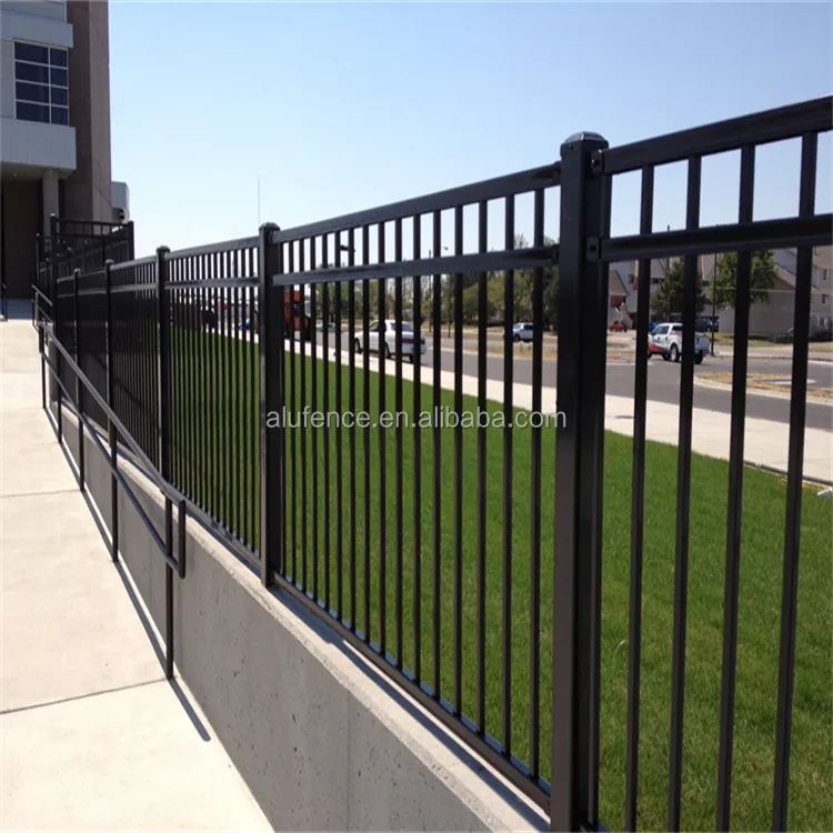 Professional Factory Direct Supply Decorative Modern Design Powder Coated Aluminum Flat Top Fence Panels