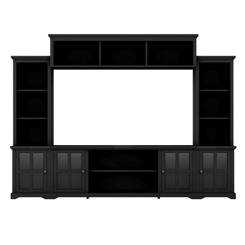 Minimalism Style Entertainment Wall Unit with Bridge  Modern TV Console Table for TVs Up to 70\