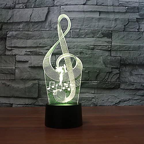 3d Fashion Art Music Notation Night Light Touch Table Desk Optical Illusion Lamps 7 Color Changing Lights Home Xmas Birthday Gift