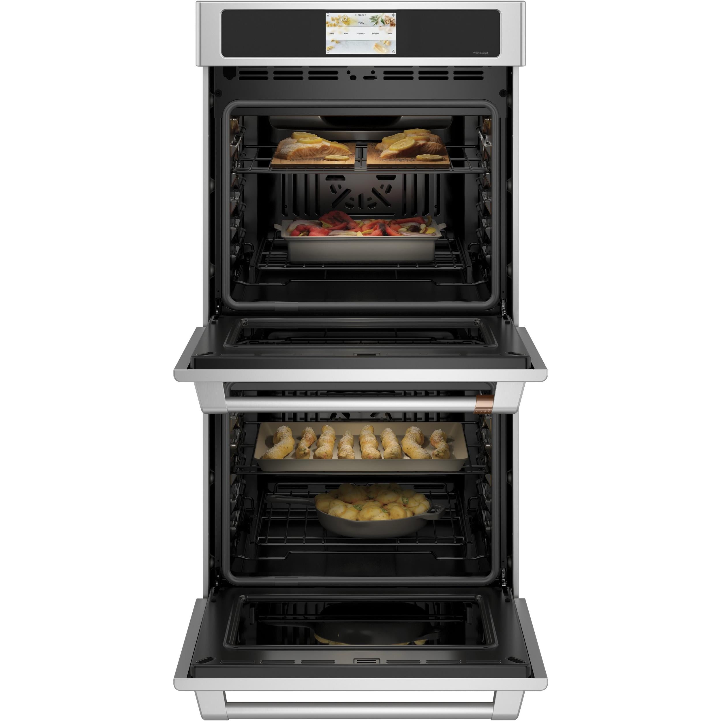 Café 27-inch, 8.6 cu.ft. Built-in Double Wall Oven with WiFi Connect CKD70DP2NS1