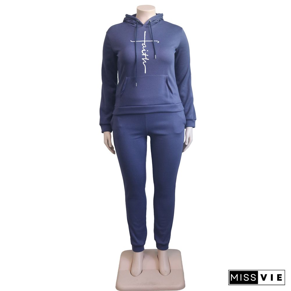 Plus Size Hoodies Sweatshirt Pants Tracksuit